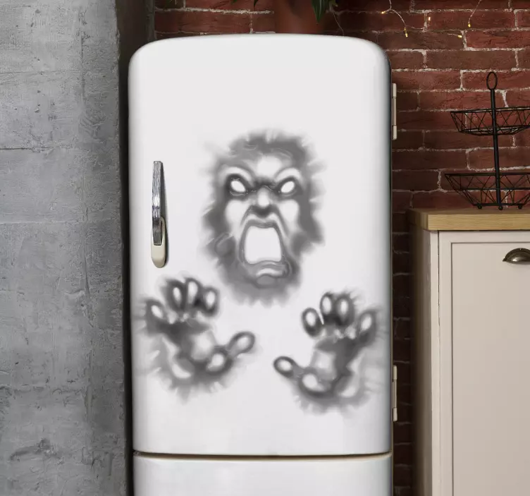 Demonas per sieną helovino lipdukas - „Tenstickers“