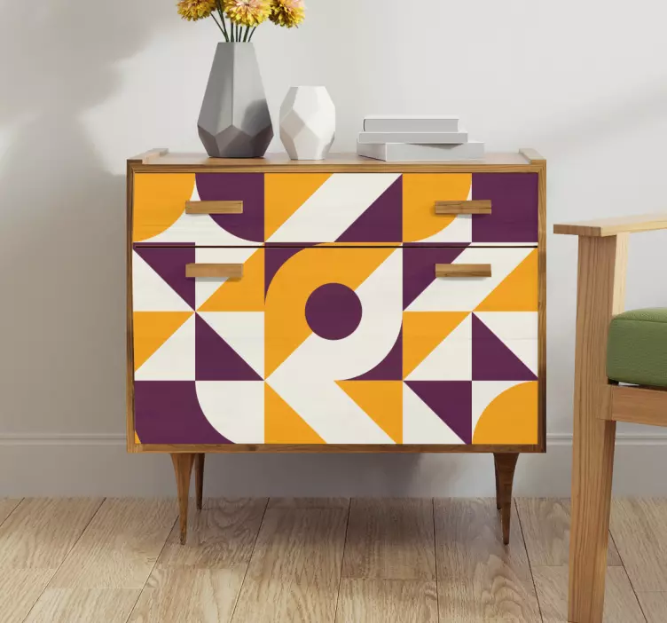 Senovinių abstrakčių baldų lipdukas - „Tenstickers“