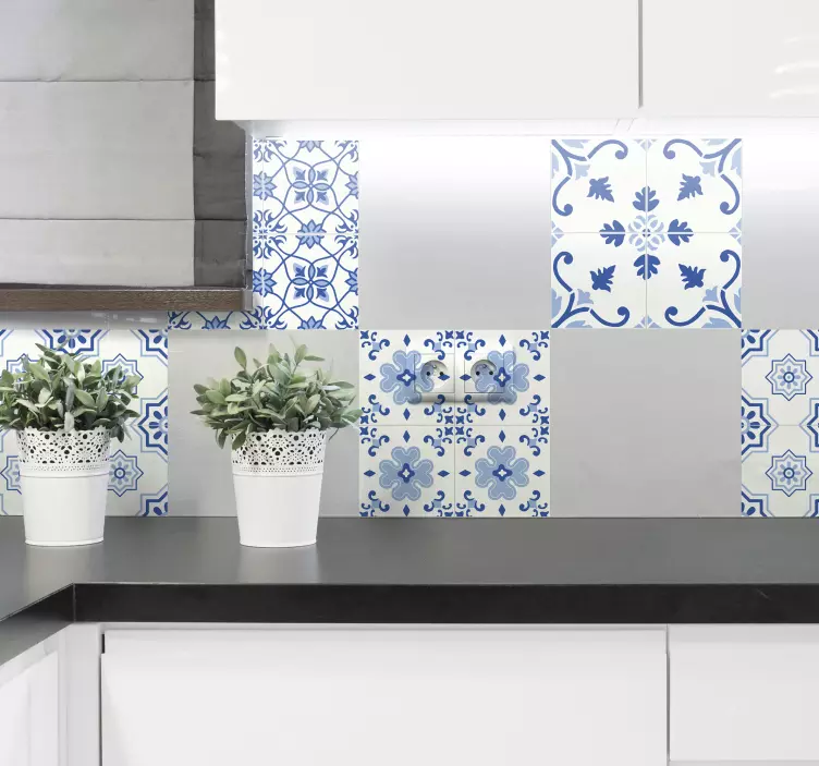 Derliaus mėlynos plytelės lipdukas - „Tenstickers“