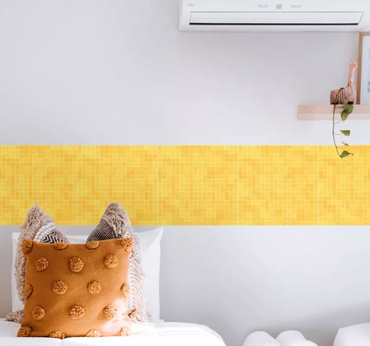 Geltonos aukso mozaikos plytelių detalės lipdukas - „Tenstickers“