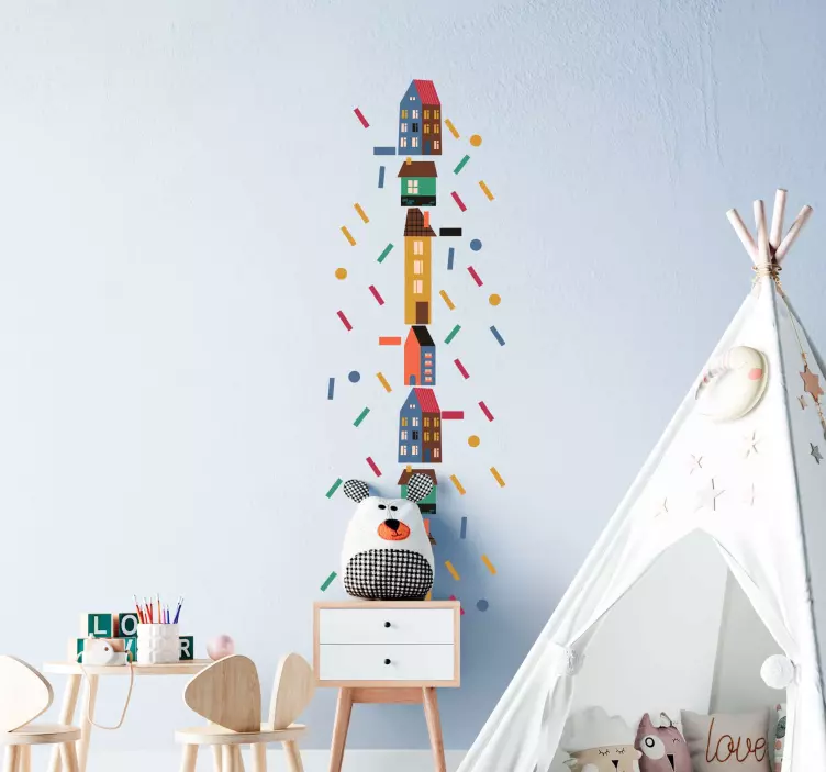 Diagrama su konfeti aukščio diagramos sienos lipduku - „Tenstickers“