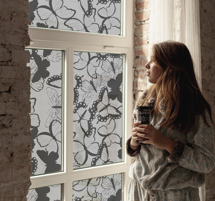 Drugelių lango folijos lipdukas - „Tenstickers“