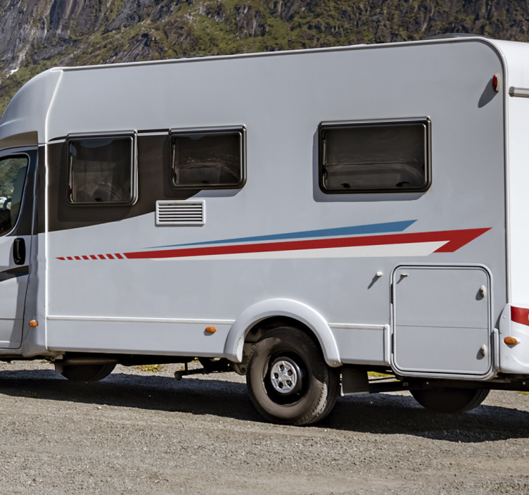 Dryžuota pusė karavano lipdukas - „Tenstickers“