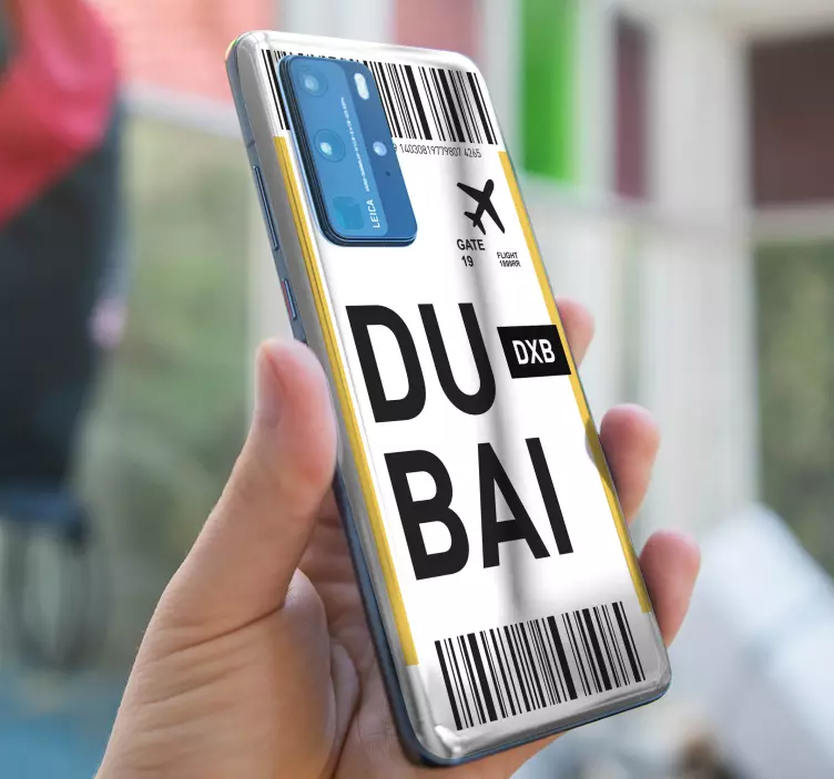 Dubajaus įlaipinimo bilietas Huawei lipdukas - „Tenstickers“