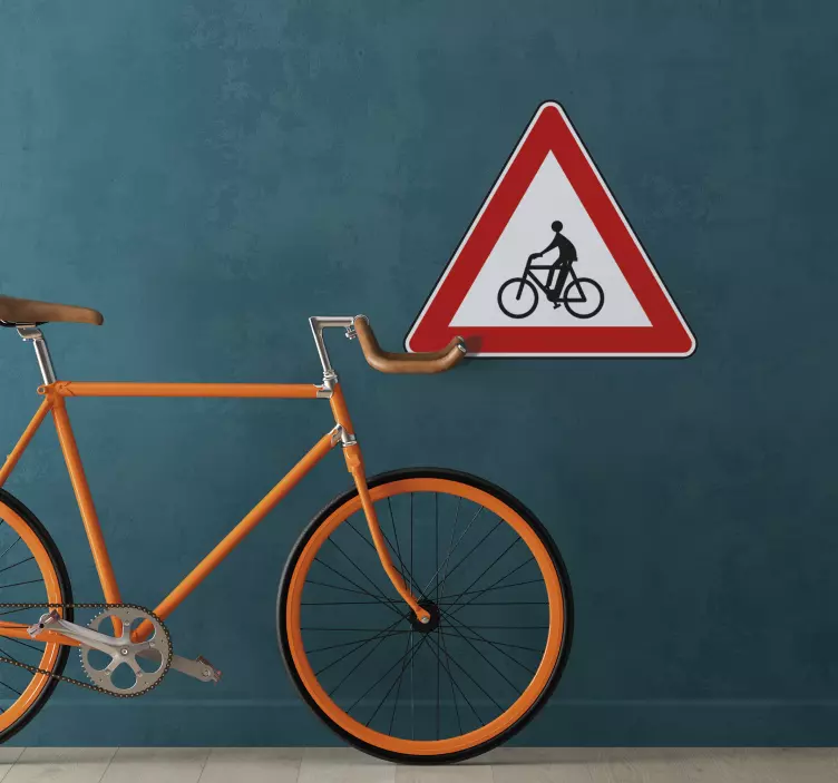 Dviratininkų priežiūros kelio ženklo lipdukas - „Tenstickers“