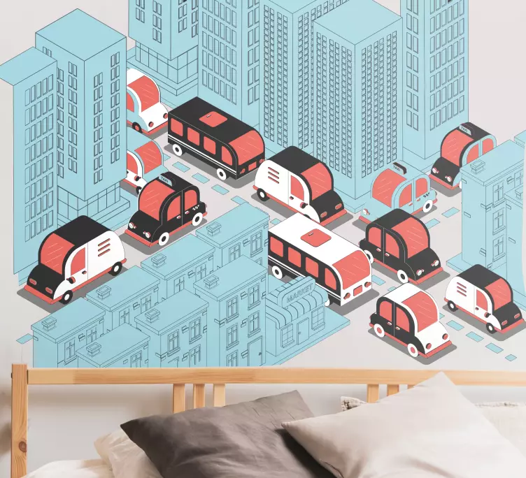 Eismo scenos iliustracija variklio lipdukas - „Tenstickers“