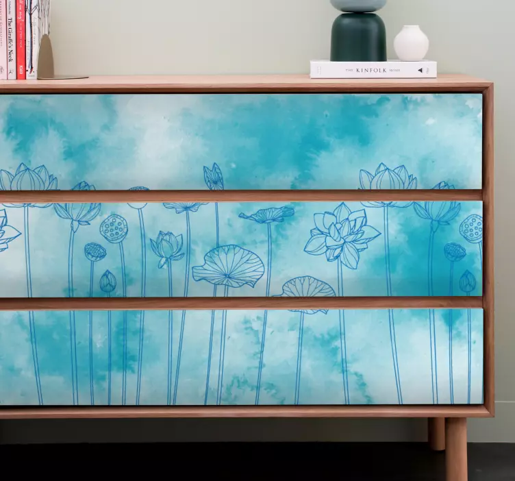 Elegantiškas gėlių įkvėpimas baldų lipdukas - „Tenstickers“