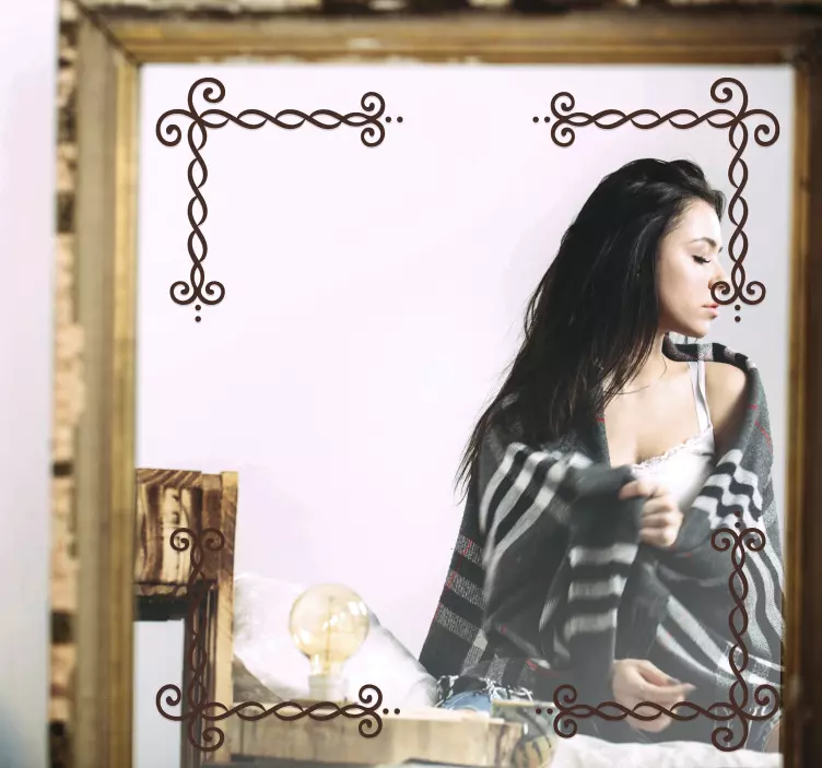 Elegantiškų geometrinių kampų veidrodžio lipdukas - „Tenstickers“