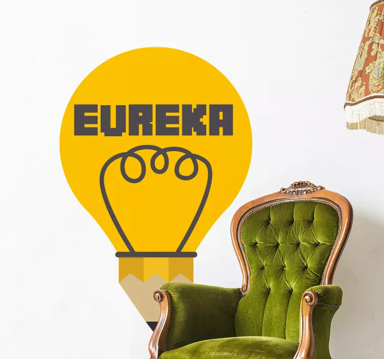 „eureka“ idėjos apšviečia protus motyvacinis lipdukas - „Tenstickers“