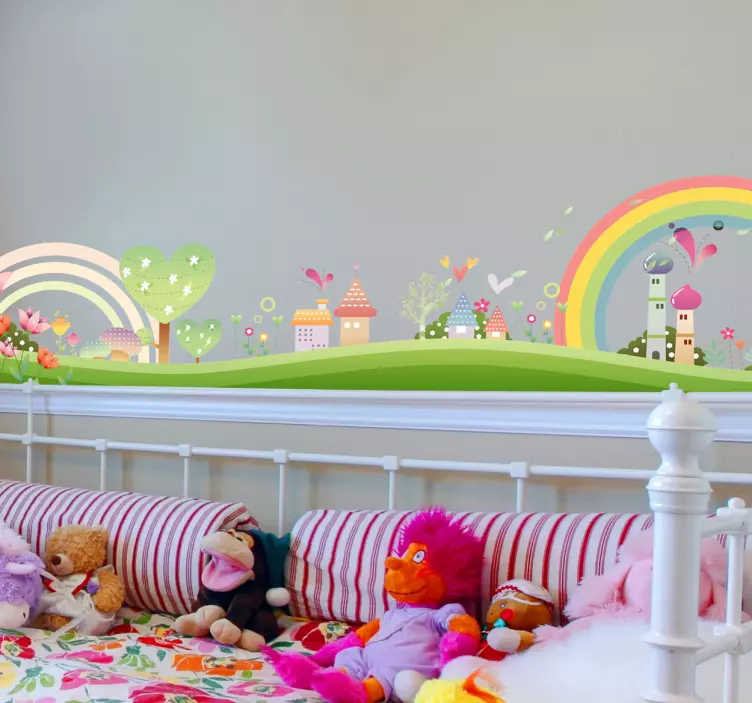 Fantazijos kaimo vaikų animuotasis paveiksliukas - „Tenstickers“