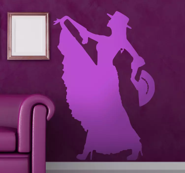 Flamenko šokėjos vienspalvis lipdukas - „Tenstickers“