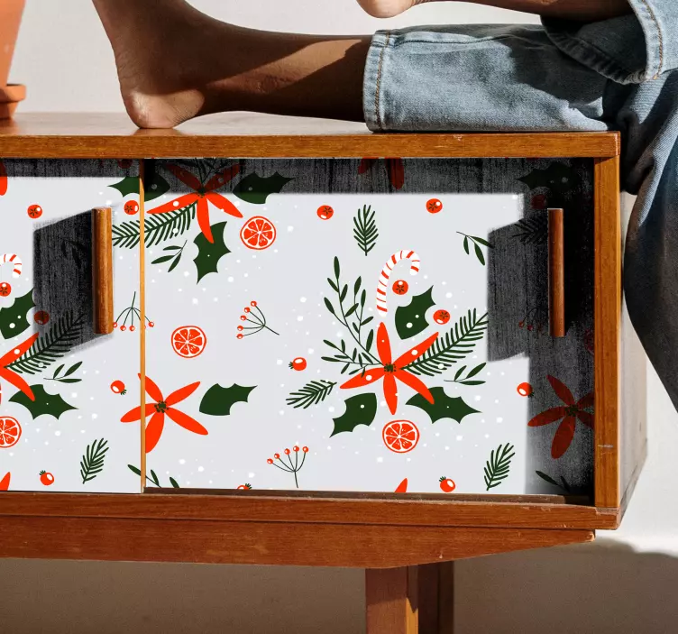 Gėlių ir apelsinų kalėdinis lipdukas - „Tenstickers“