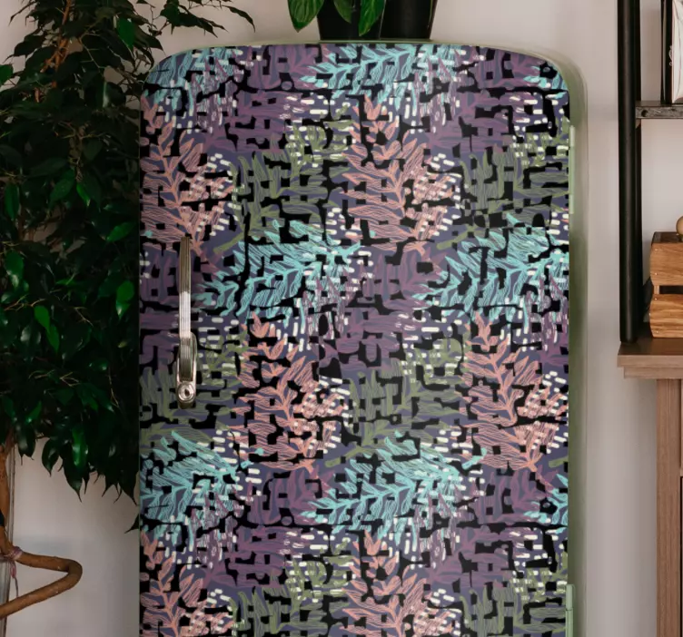 Gėlių lapų raštai šaldytuvo lipdukas - „Tenstickers“