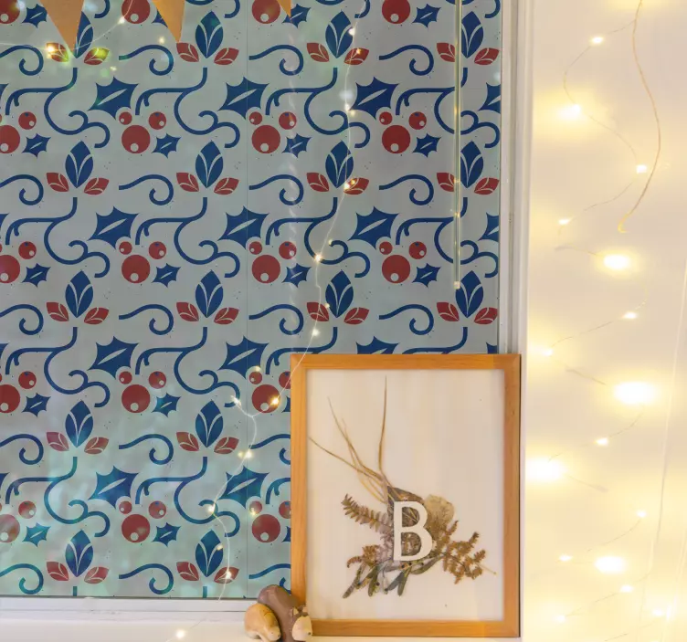 Gėlių mėlynas fonas gamtos lipdukas - „Tenstickers“