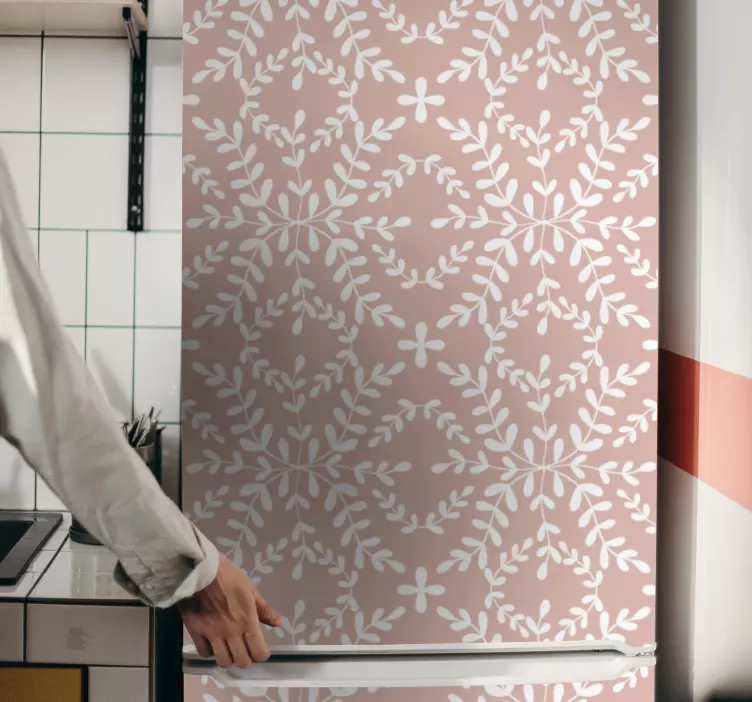 Gėlių motyvo viršelis šaldytuvo lipdukas - „Tenstickers“