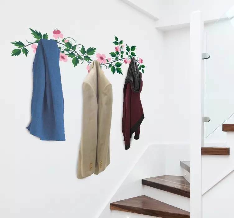 Pakabos su gėlėmis drabužių kabykla - „Tenstickers“