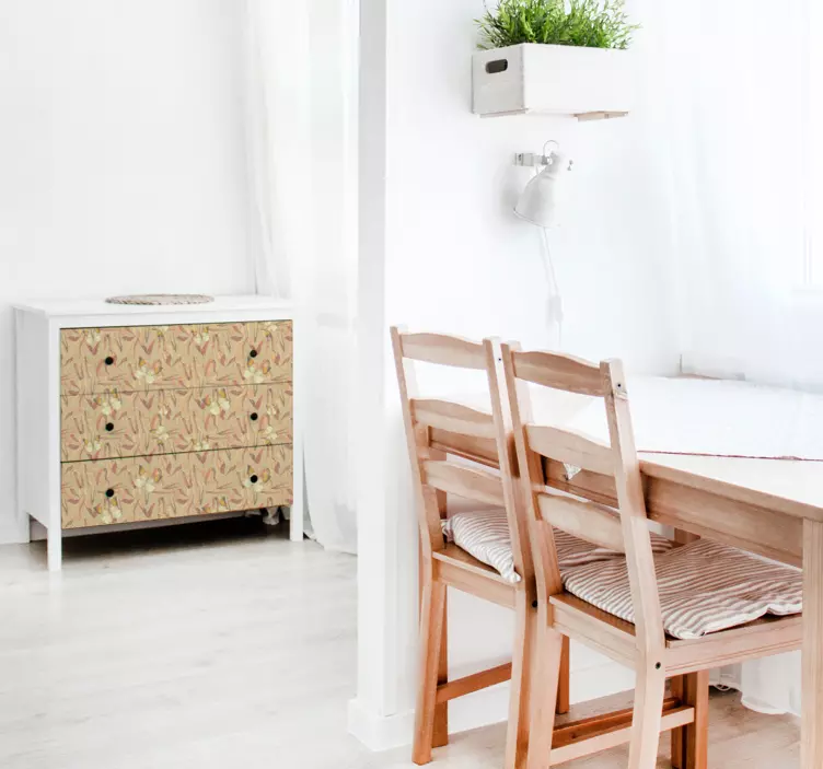 Rudens gėlių raštas baldų lipdukas - „Tenstickers“