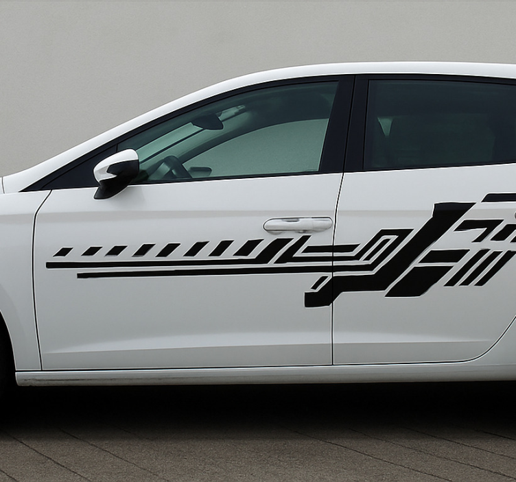 Genčių juodos juostelės automobilio lipdukas - „Tenstickers“