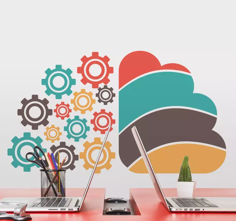 Geometrinis lipdukas spalvingais pavarų raštais - „Tenstickers“