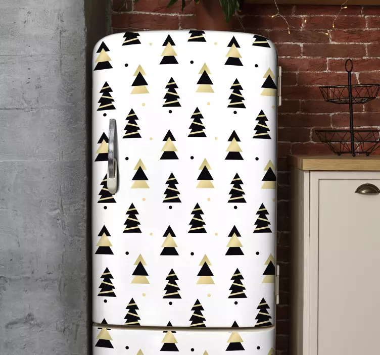 Geometrinis šaldytuvas šaldytuvo lipdukas - „Tenstickers“