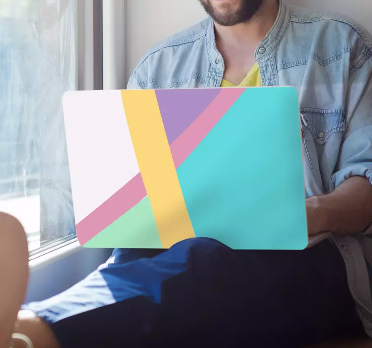 Geometrinių spalvų blokai Nešiojamojo kompiuterio lipdukas - „Tenstickers“