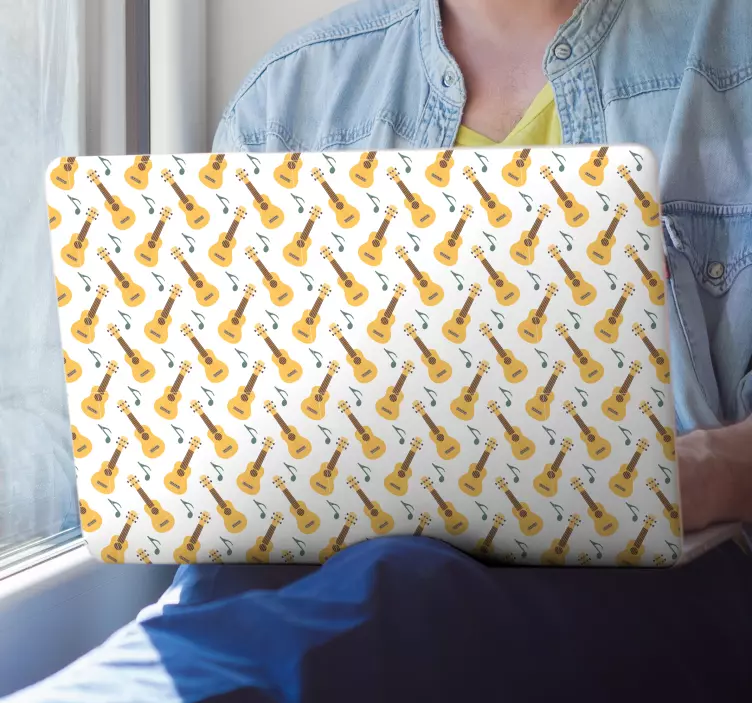 Gitaros ir muzikinių natų nešiojamieji kompiuteriai - „Tenstickers“