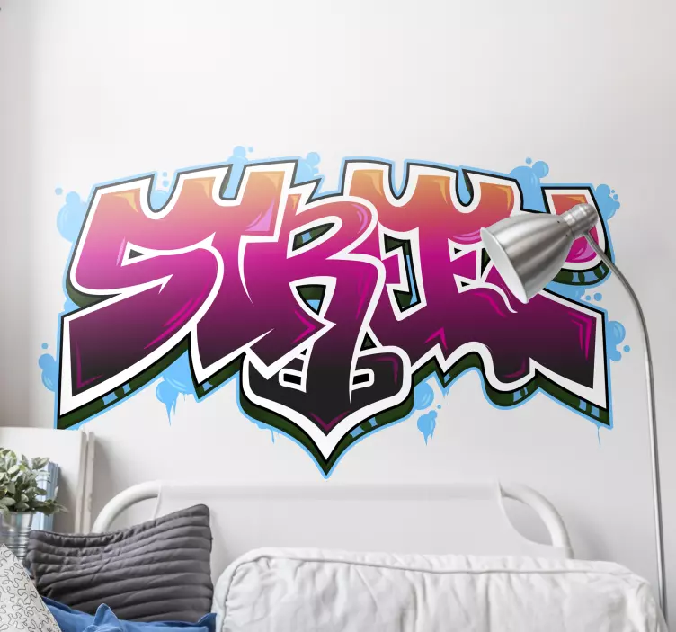 Grafiti gatvės meno 2 teksto sienos lipdukas - „Tenstickers“