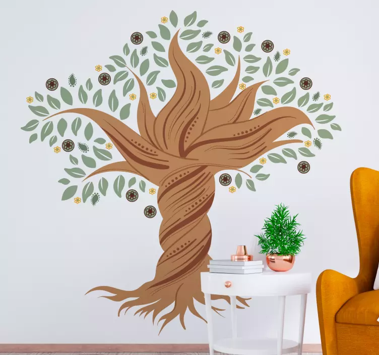 Gyvenimo medžio susuktas medžio sienos lipdukas - „Tenstickers“
