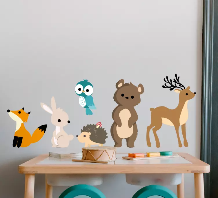 Gyvūnų kūdikių dizainas - vaikų miegamojo lipdukas - „Tenstickers“