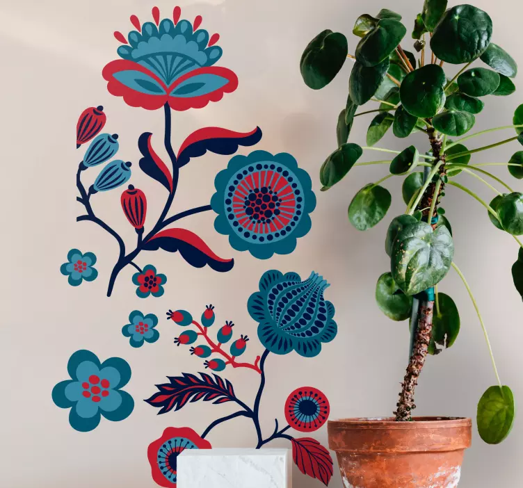 Gyvūnų lipdukas gėlių spalvų kompozicija - „Tenstickers“