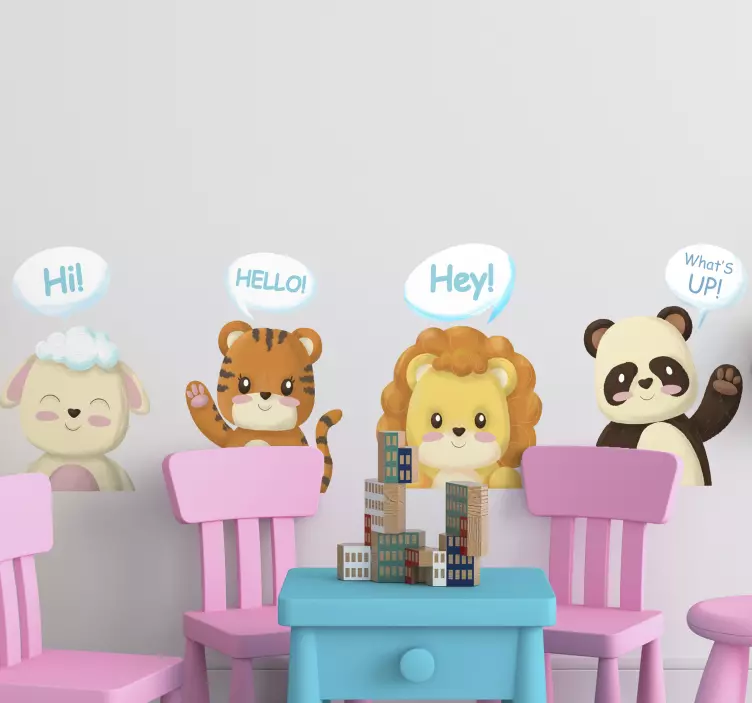 Gyvūnų lipdukas mieliems gyvūnų sveikinimams - „Tenstickers“