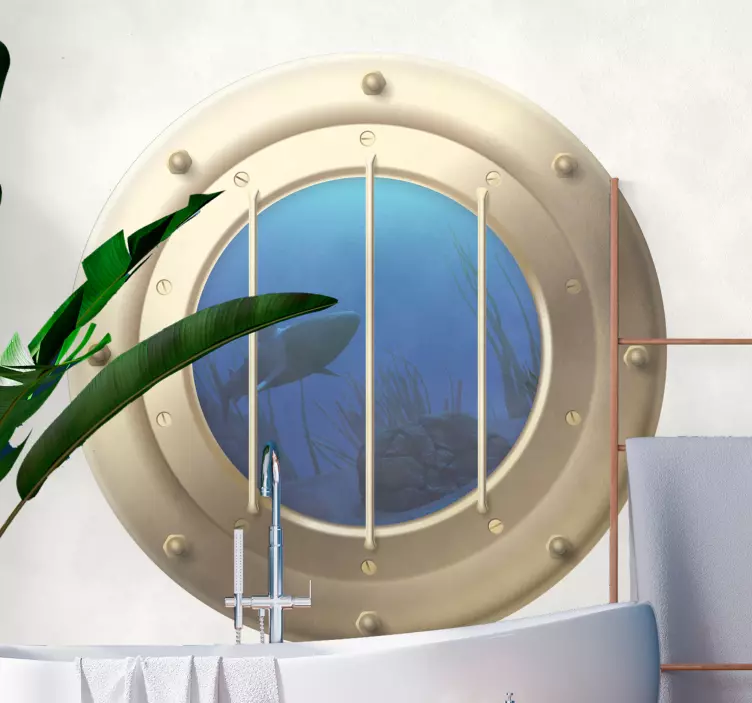 Gyvūnų lipdukas po vandeniu žiūrint per langelį - „Tenstickers“