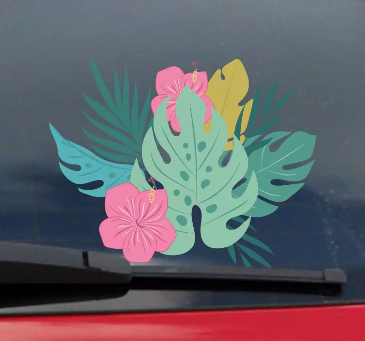 Havajų gėlių automobilio lipdukas - „Tenstickers“