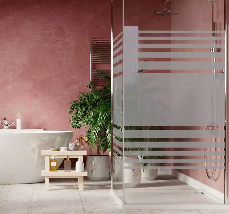 Horizontalių juostų dušo ekrano linijos lipdukas - „Tenstickers“