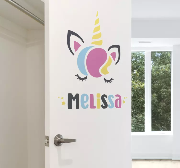 Personalizuotas vienaragio vardo durų lipdukas - „Tenstickers“