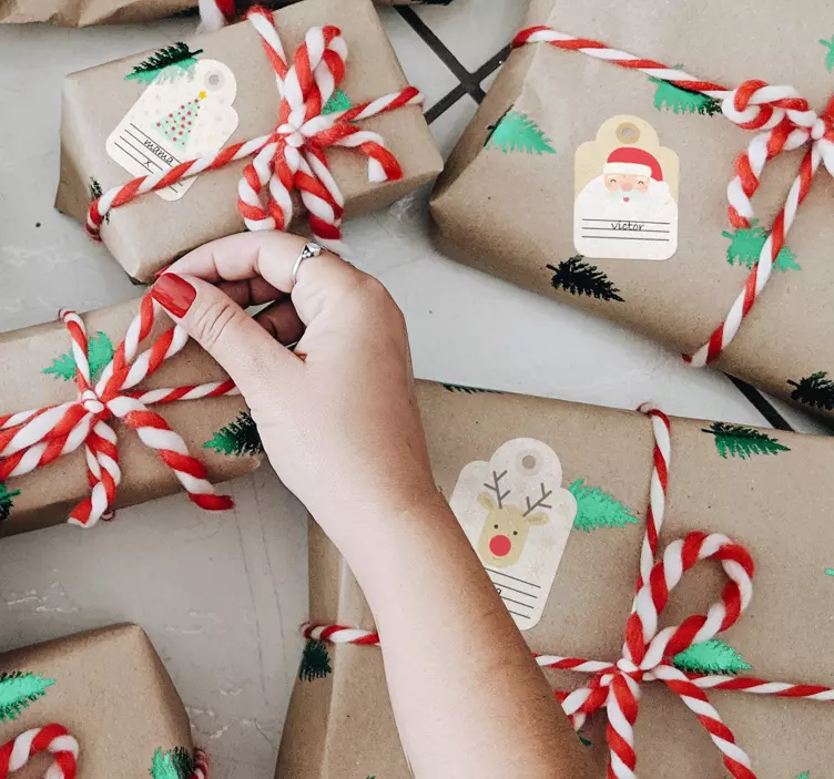 Pritaikytos kalėdinių dovanų etiketės kalėdinis lipdukas - „Tenstickers“