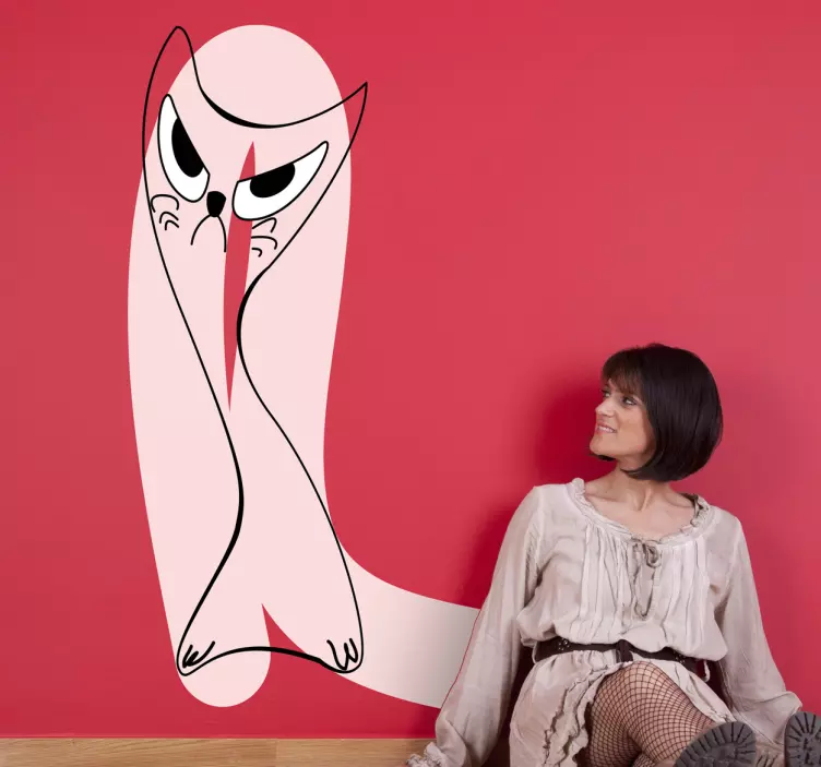 įnoringas katės siluetas lipdukas - „Tenstickers“