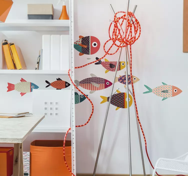 įvairiaspalvio žuvies sienos lipdukas - „Tenstickers“