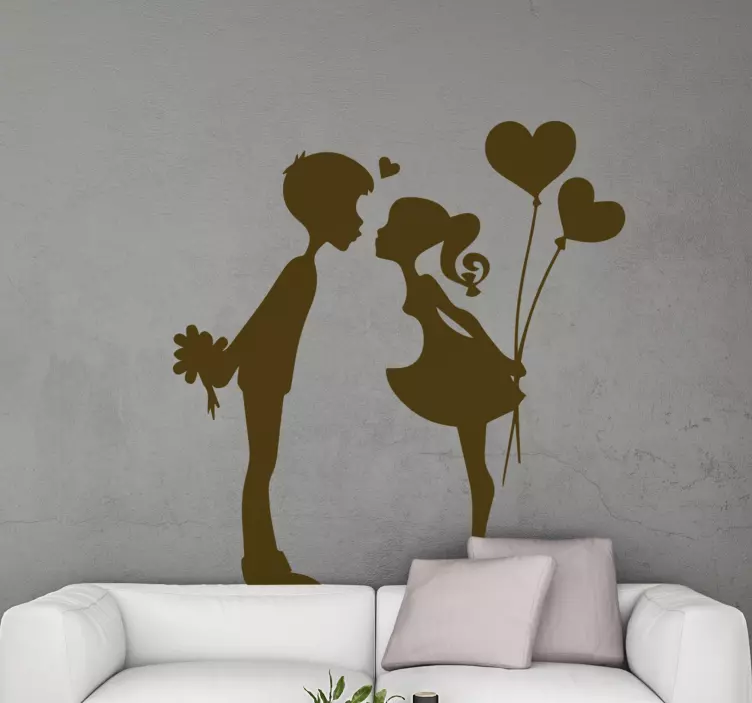 Jaunos bučiuojančios poros meilės lipdukas - „Tenstickers“