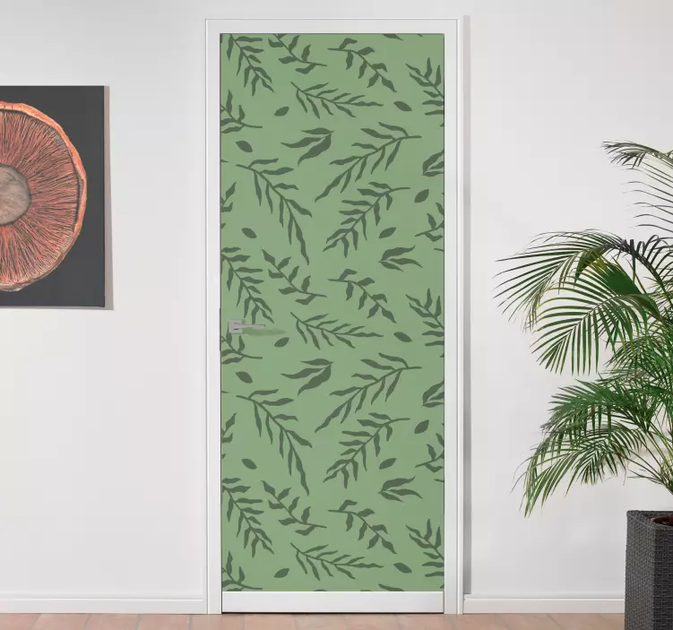 Jaunų šakelių linijos modelio durų lipdukas - „Tenstickers“