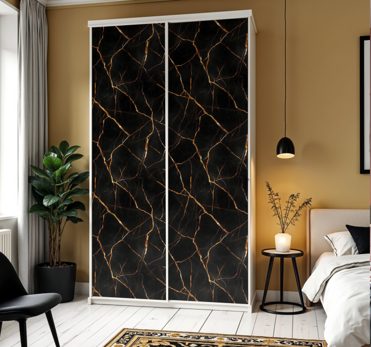 Juodas marmuras baldų lipdukas - „Tenstickers“