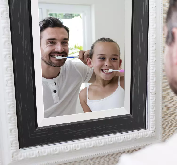 Juodo rėmo veidrodžio lipdukas - „Tenstickers“