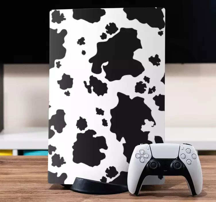 Juodos ir baltos karvės dėmės ps5 lipdukas - „Tenstickers“