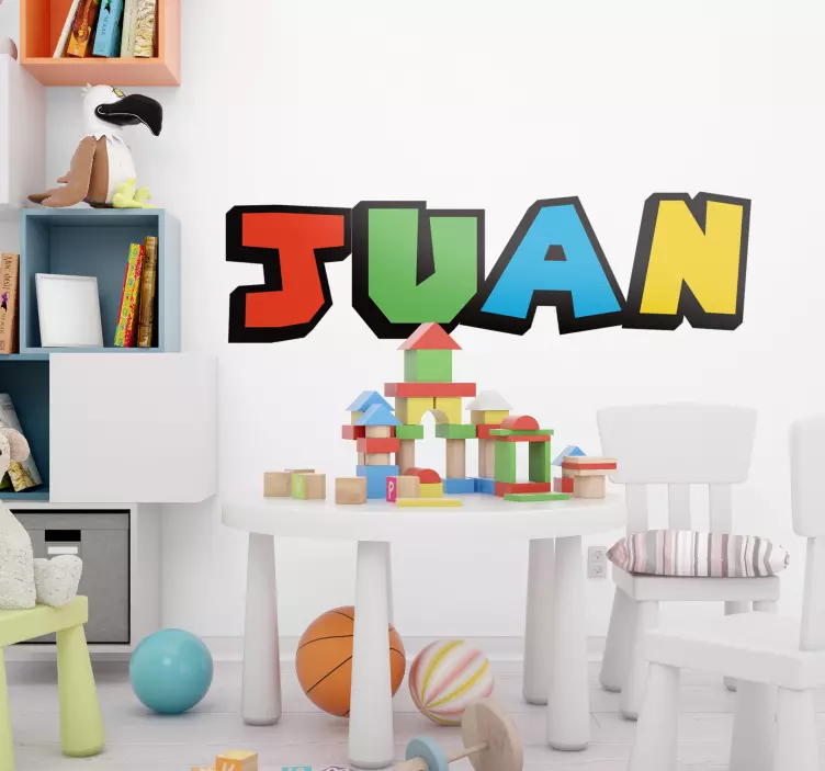 Juokingas spalvingas vardas asmeninis lipdukas sienas - „Tenstickers“