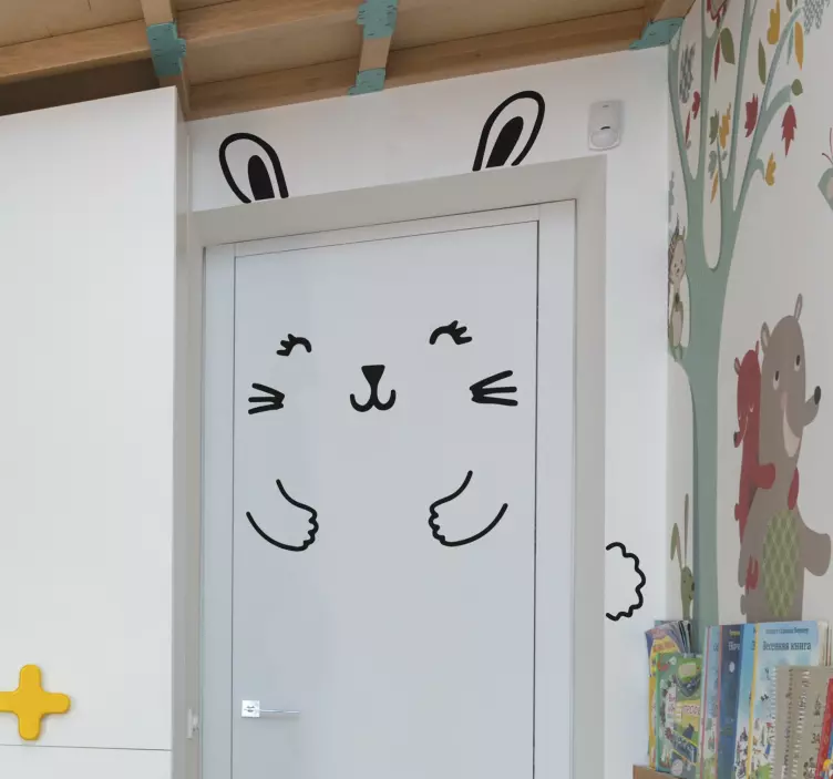 Juokingas triušio durų lipdukas - „Tenstickers“