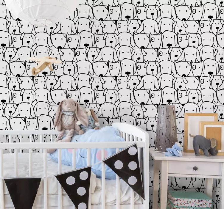 Juokingų šunų sienos freska - „Tenstickers“