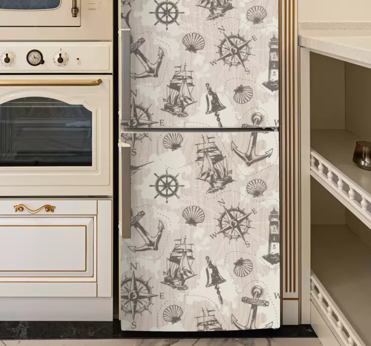 Jūrinės tematikos dizainas šaldytuvo lipdukas - „Tenstickers“