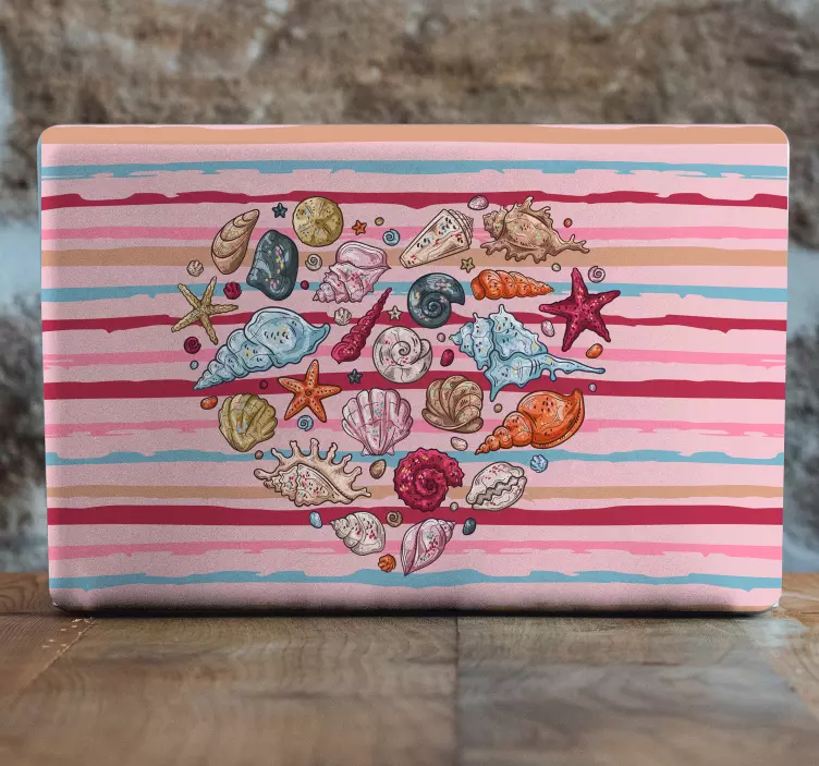 Jūros kriauklių išdėstymas Nešiojamojo kompiuterio lipdukas - „Tenstickers“