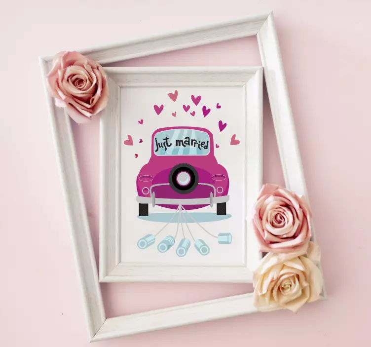Ką tik ištekėjusių vestuvių lipdukas - „Tenstickers“