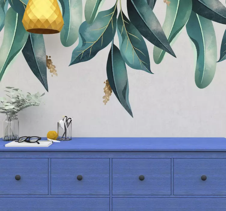 Kabantis tropinių lapų augalų sienos lipdukas - „Tenstickers“